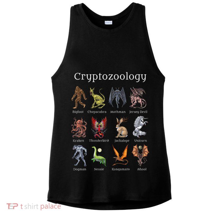 Cryptozoology Cryptid Creatures Fantasy Mythical Monsters Ladies PosiCharge Tri-Blend Wicking Tank