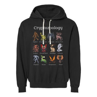 Cryptozoology Cryptid Creatures Fantasy Mythical Monsters Garment-Dyed Fleece Hoodie