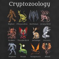 Cryptozoology Cryptid Creatures Fantasy Mythical Monsters 7 Panel Mesh Trucker Snapback Hat