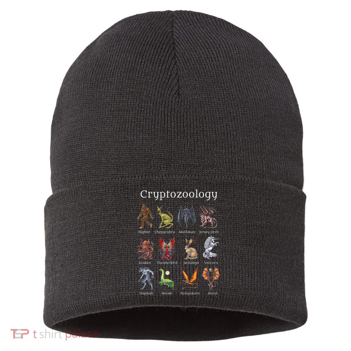 Cryptozoology Cryptid Creatures Fantasy Mythical Monsters Sustainable Knit Beanie