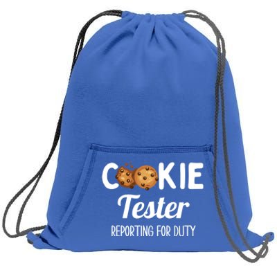 Christmas Chocolate Chip Cookie Tester Reporting For Duty Gift Sweatshirt Cinch Pack Bag