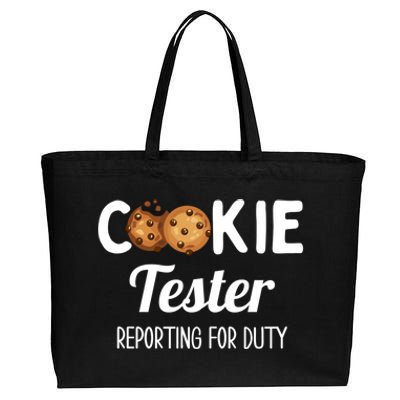 Christmas Chocolate Chip Cookie Tester Reporting For Duty Gift Cotton Canvas Jumbo Tote