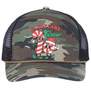 Candy Cane Crew Christmas Xmas Love Candy Retro Rope Trucker Hat Cap