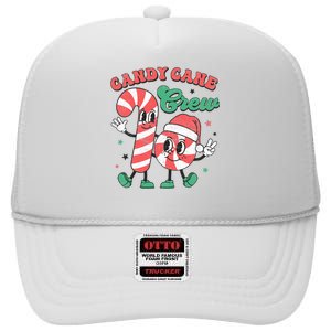 Candy Cane Crew Christmas Xmas Love Candy High Crown Mesh Back Trucker Hat