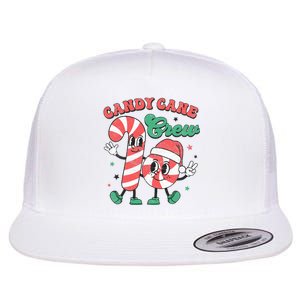 Candy Cane Crew Christmas Xmas Love Candy Flat Bill Trucker Hat