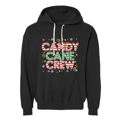 Candy Cane Crew Christmas Squad Matching Family Friends Kids Garment-Dyed Fleece Hoodie