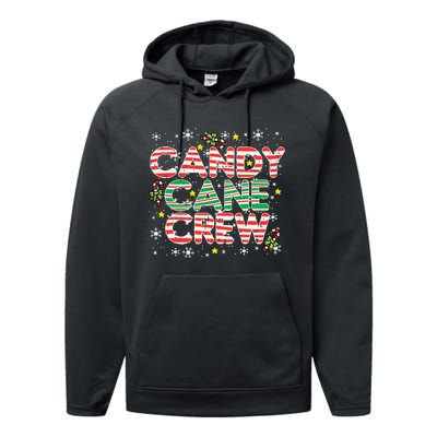 Candy Cane Crew Christmas Squad Matching Family Friends Kids Performance Fleece Hoodie