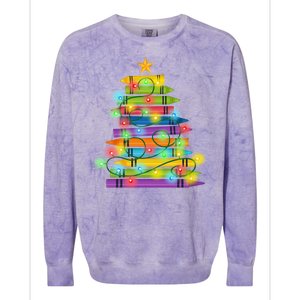 Christmas Colorful Crayons Holiday Colorblast Crewneck Sweatshirt