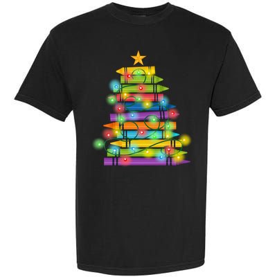 Christmas Colorful Crayons Holiday Garment-Dyed Heavyweight T-Shirt