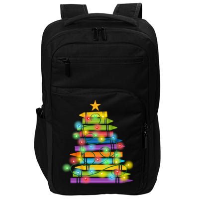 Christmas Colorful Crayons Holiday Impact Tech Backpack