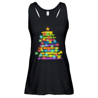 Christmas Colorful Crayons Holiday Ladies Essential Flowy Tank