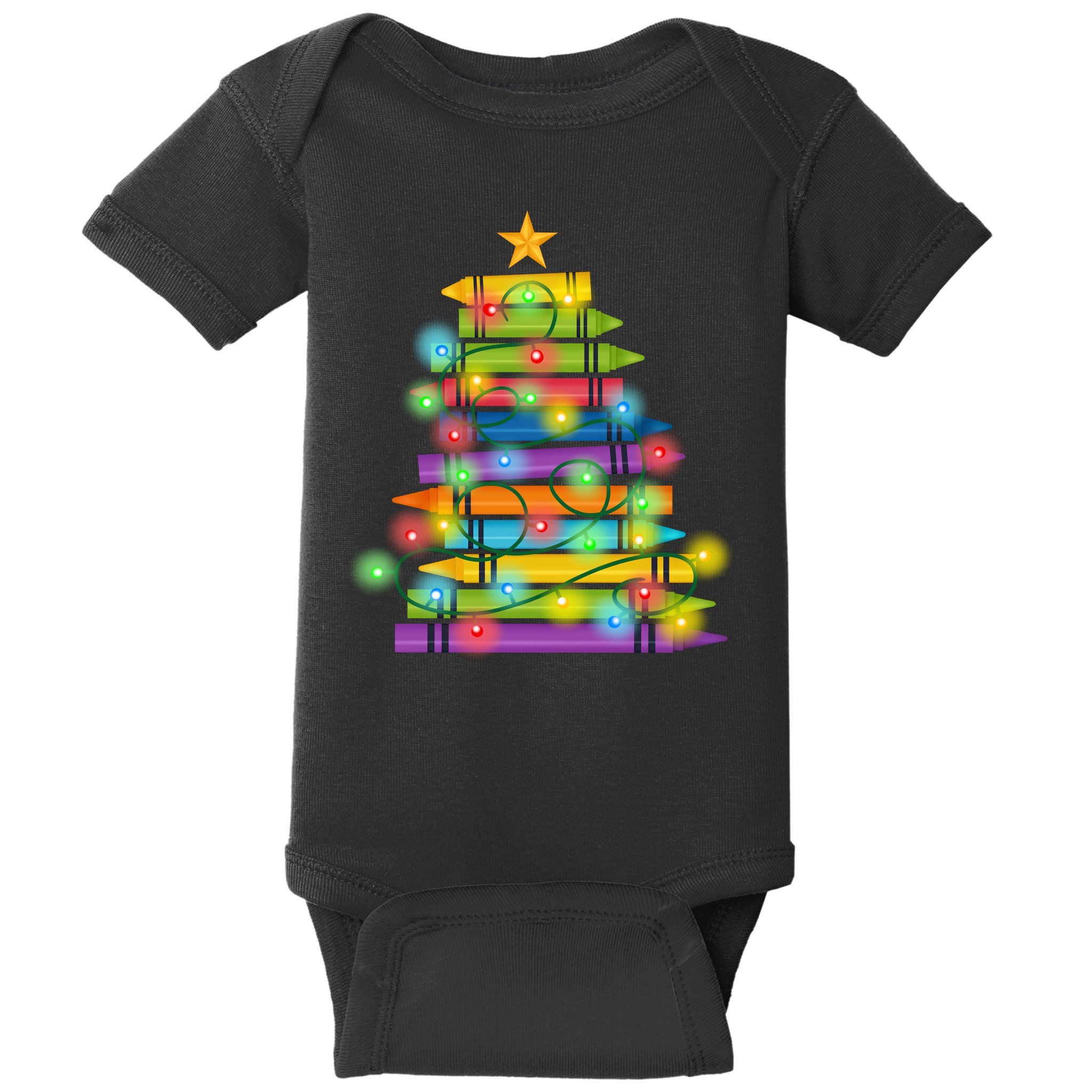 Christmas Colorful Crayons Holiday Baby Bodysuit