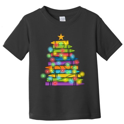 Christmas Colorful Crayons Holiday Toddler T-Shirt