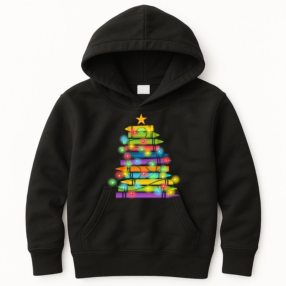 Christmas Colorful Crayons Holiday Kids Hoodie