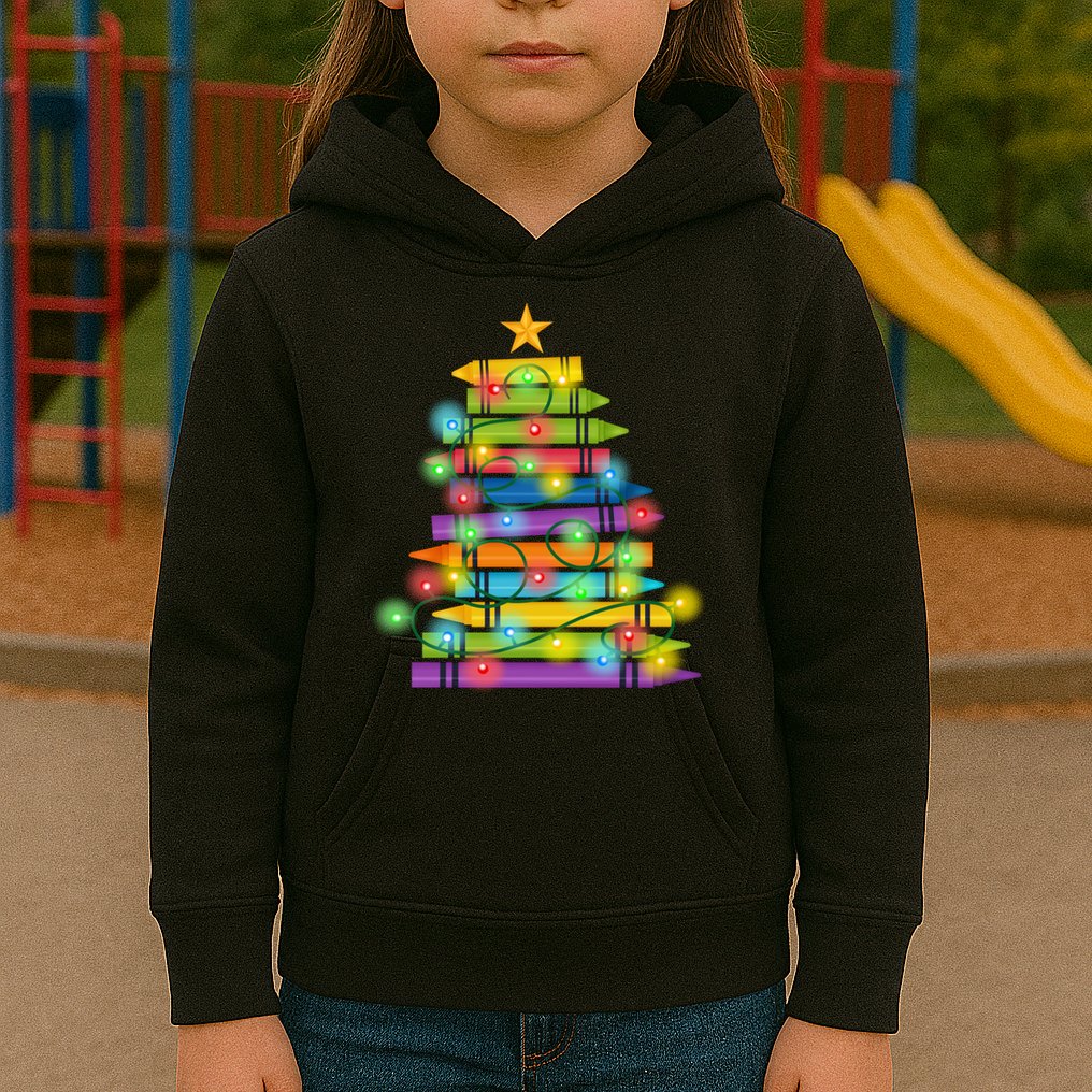 Christmas Colorful Crayons Holiday Kids Hoodie