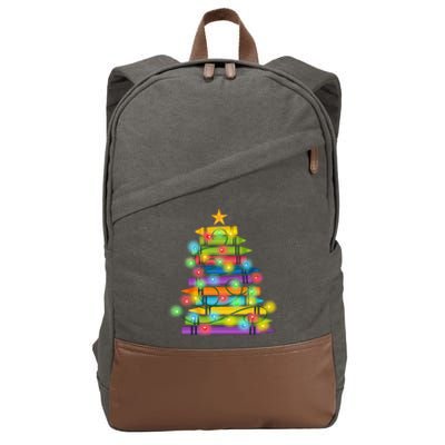 Christmas Colorful Crayons Holiday Cotton Canvas Backpack