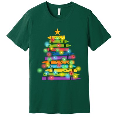Christmas Colorful Crayons Holiday Premium T-Shirt