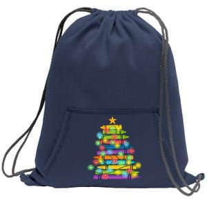 Christmas Colorful Crayons Holiday Sweatshirt Cinch Pack Bag