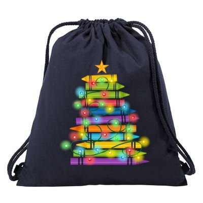 Christmas Colorful Crayons Holiday Drawstring Bag