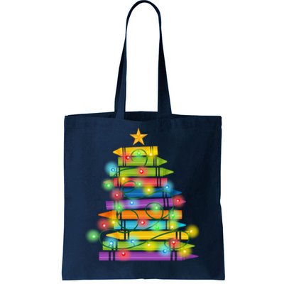 Christmas Colorful Crayons Holiday Tote Bag