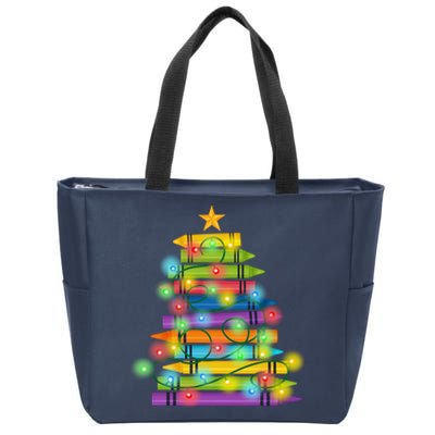 Christmas Colorful Crayons Holiday Zip Tote Bag