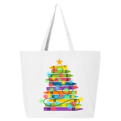 Christmas Colorful Crayons Holiday 25L Jumbo Tote