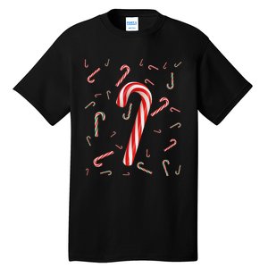 Christmas Candy Cane Santa Hat Xmas Holiday Tall T-Shirt