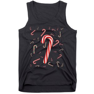 Christmas Candy Cane Santa Hat Xmas Holiday Tank Top