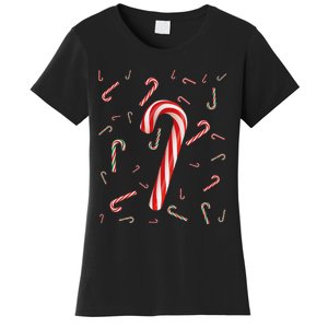 Christmas Candy Cane Santa Hat Xmas Holiday Women's T-Shirt