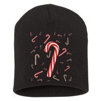 Christmas Candy Cane Santa Hat Xmas Holiday Short Acrylic Beanie