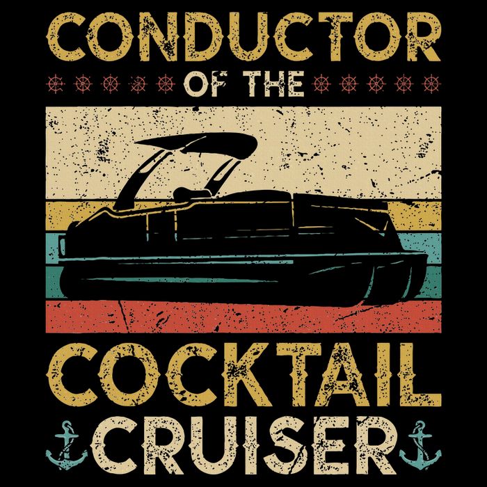 Conductor Cocktail Cruiser Pontooning Pontoon Boat Captain Cooling Performance Crew T-Shirt