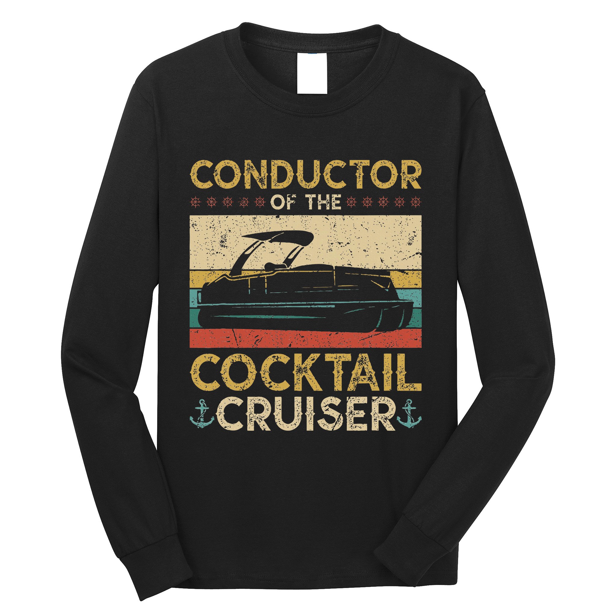 Conductor Cocktail Cruiser Pontooning Pontoon Boat Captain Long Sleeve Shirt