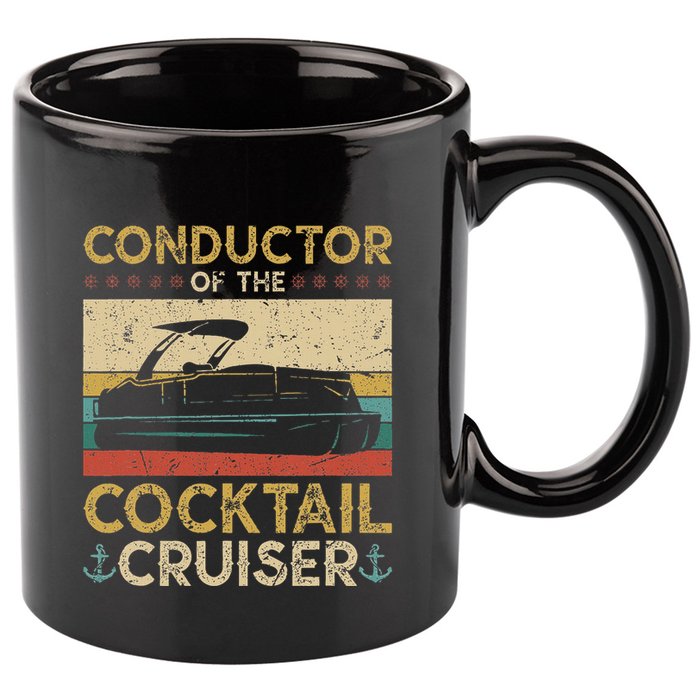 Conductor Cocktail Cruiser Pontooning Pontoon Boat Captain 11oz C Handle Ceramic Mug
