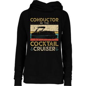 Conductor Cocktail Cruiser Pontooning Pontoon Boat Captain Womens Funnel Neck Pullover Hood