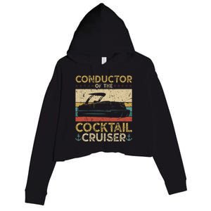 Conductor Cocktail Cruiser Pontooning Pontoon Boat Captain Crop Fleece Hoodie