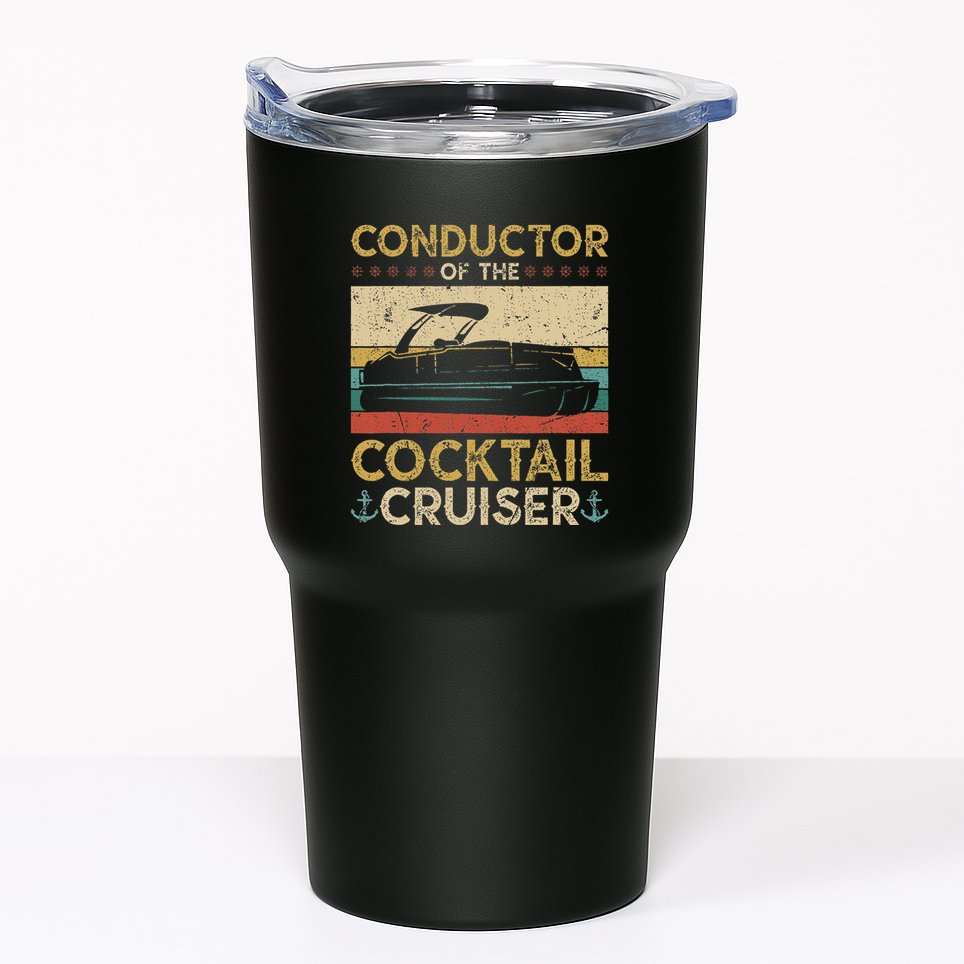 Conductor Cocktail Cruiser Pontooning Pontoon Boat Captain Tumbler