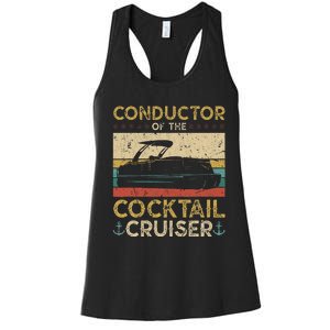 Conductor Cocktail Cruiser Pontooning Pontoon Boat Captain Women's Racerback Tank