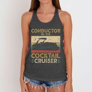 Conductor Cocktail Cruiser Pontooning Pontoon Boat Captain Women's Knotted Racerback Tank