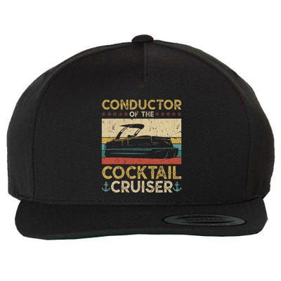 Conductor Cocktail Cruiser Pontooning Pontoon Boat Captain Wool Snapback Cap