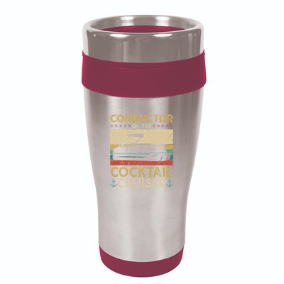 Conductor Cocktail Cruiser Pontooning Pontoon Boat Captain 16oz Travel Tumbler