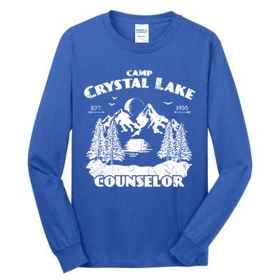 Camp Camping Crystal Lake Counselor Vintage Horror Lover Gift Tall Long Sleeve T-Shirt