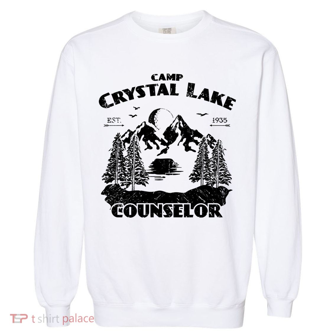 Camp Camping Crystal Lake Counselor Vintage Horror Lover Gift Garment-Dyed Sweatshirt