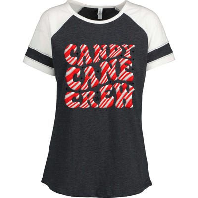 Candy Cane Crew Funny Christmas Candy Cane Lover Xmas Pajama Enza Ladies Jersey Colorblock Tee