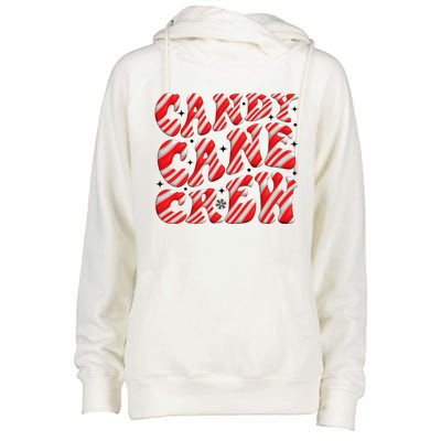 Candy Cane Crew Funny Christmas Candy Cane Lover Xmas Pajama Womens Funnel Neck Pullover Hood