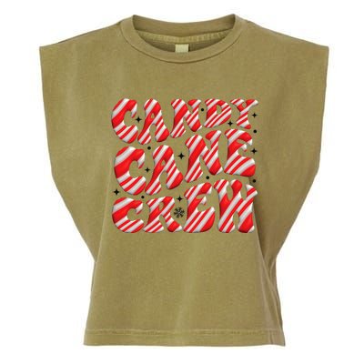 Candy Cane Crew Funny Christmas Candy Cane Lover Xmas Pajama Garment-Dyed Women's Muscle Tee