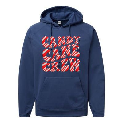 Candy Cane Crew Funny Christmas Candy Cane Lover Xmas Pajama Performance Fleece Hoodie