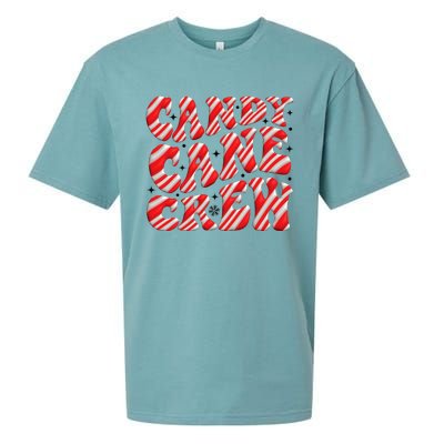 Candy Cane Crew Funny Christmas Candy Cane Lover Xmas Pajama Sueded Cloud Jersey T-Shirt