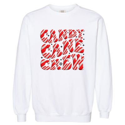 Candy Cane Crew Funny Christmas Candy Cane Lover Xmas Pajama Garment-Dyed Sweatshirt