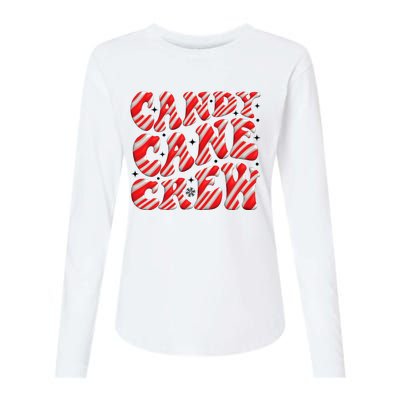 Candy Cane Crew Funny Christmas Candy Cane Lover Xmas Pajama Womens Cotton Relaxed Long Sleeve T-Shirt