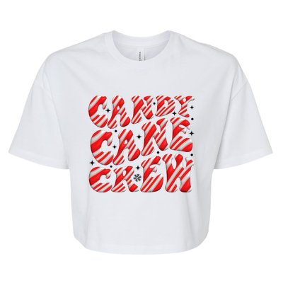 Candy Cane Crew Funny Christmas Candy Cane Lover Xmas Pajama Bella+Canvas Jersey Crop Tee